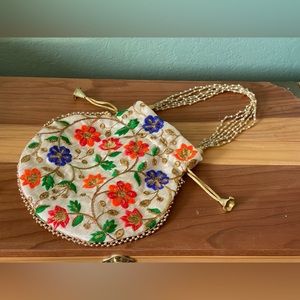 Indian Ethnic Potli Bag Women Girls Bridal Clutch Party Purse 9”